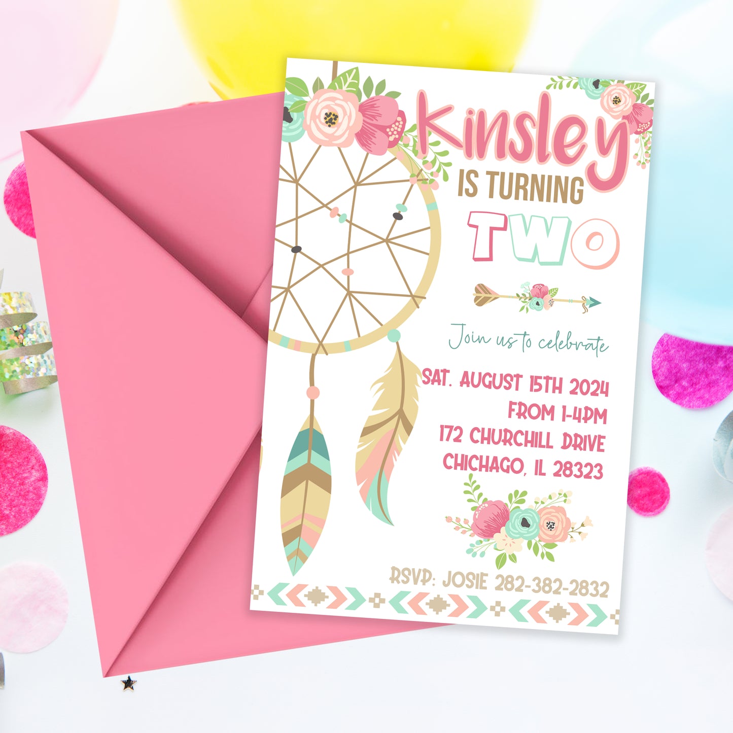 Dreamcatcher Party Invite