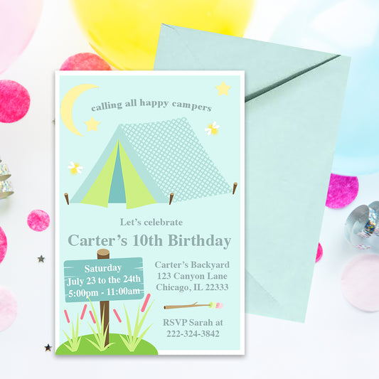 Camping Party Invitation