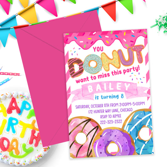 Donut Party Invitation