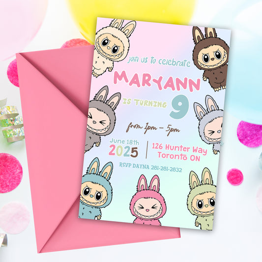 Labubu Birthday Party Invitation