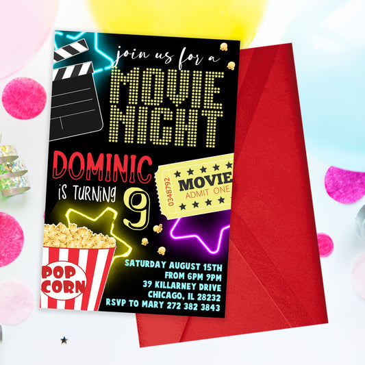 Movie Night Party Invitation
