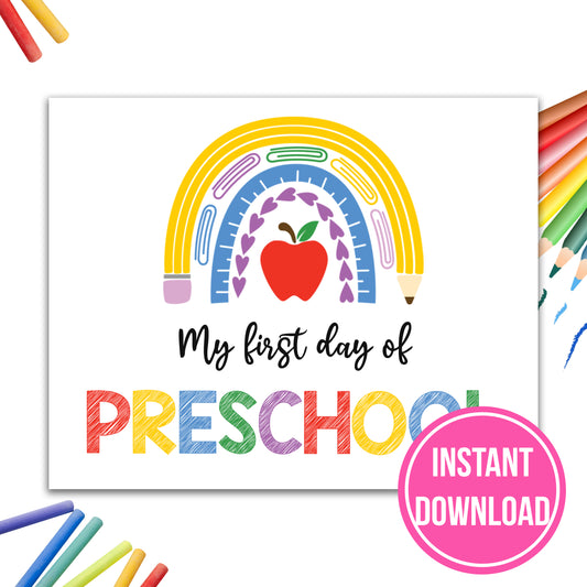My First Day Of Preschool | INSTANT DOWNLOAD