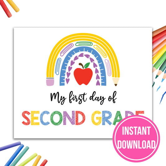 My First Day Of 2nd Grade  | INSTANT DOWNLOAD