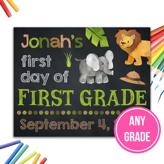 Safari School Sign | ANY GRADE