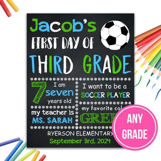 Soccer Grade School Sign | ANY GRADE